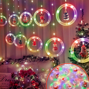 🎄Cortina De Aros Con Figuras Navideñas🎅🏻