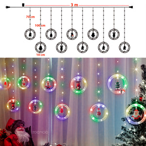 🎄Cortina De Aros Con Figuras Navideñas🎅🏻