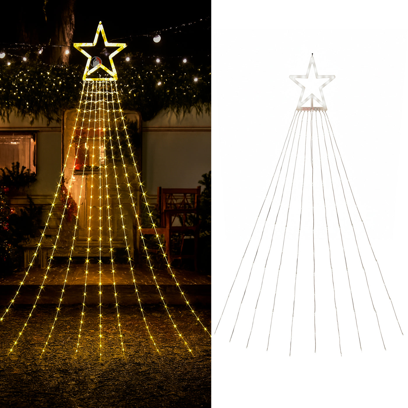 🎄Cadena de Luces LED con Estrella - 2 metros🎄