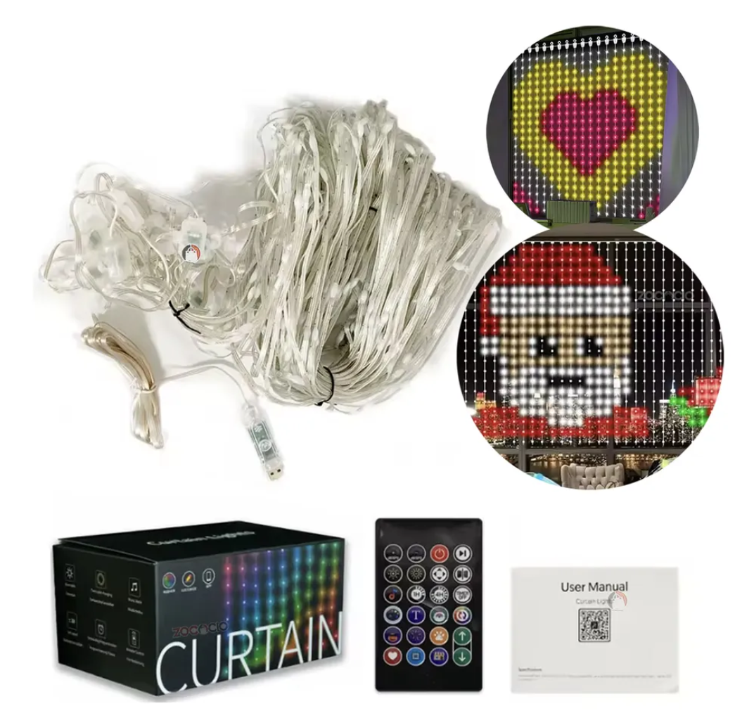 🎄Cortina Luces Led Figuras Navideñas🎅🏻