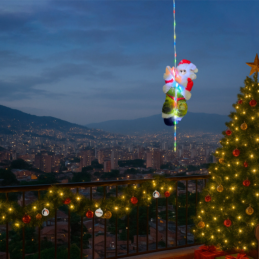 🎅 Papá Noel Suspendido con Luces LED🎅