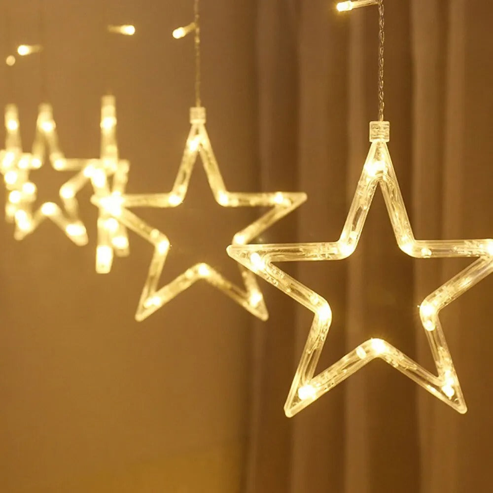 🎄🎅🏻Hermosa Cortina Luces Led Estrella 6 y 3 Metros⭐