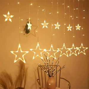 🎄🎅🏻Hermosa Cortina Luces Led Estrella 6 y 3 Metros⭐