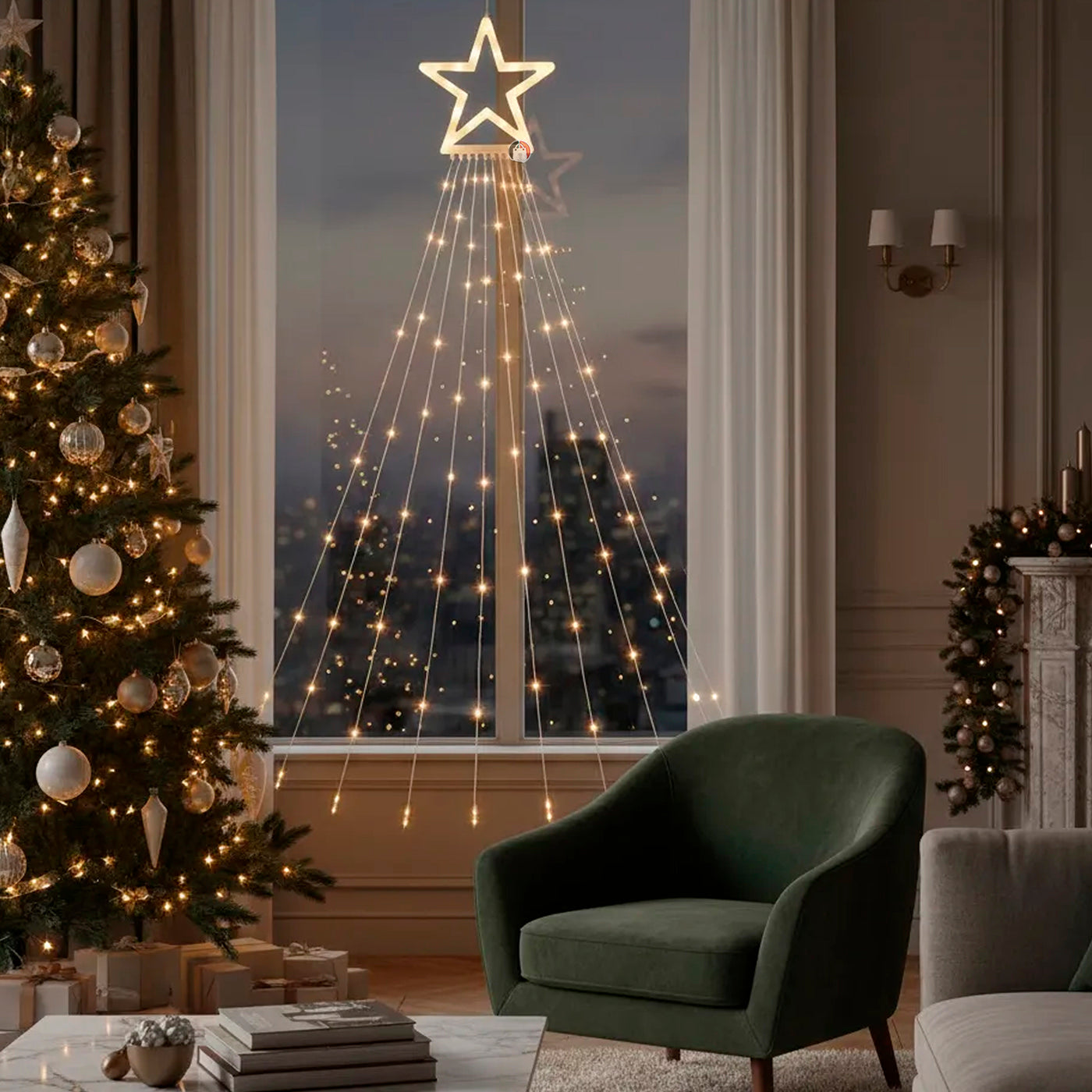 🎄Cadena de Luces LED con Estrella - 2 metros🎄