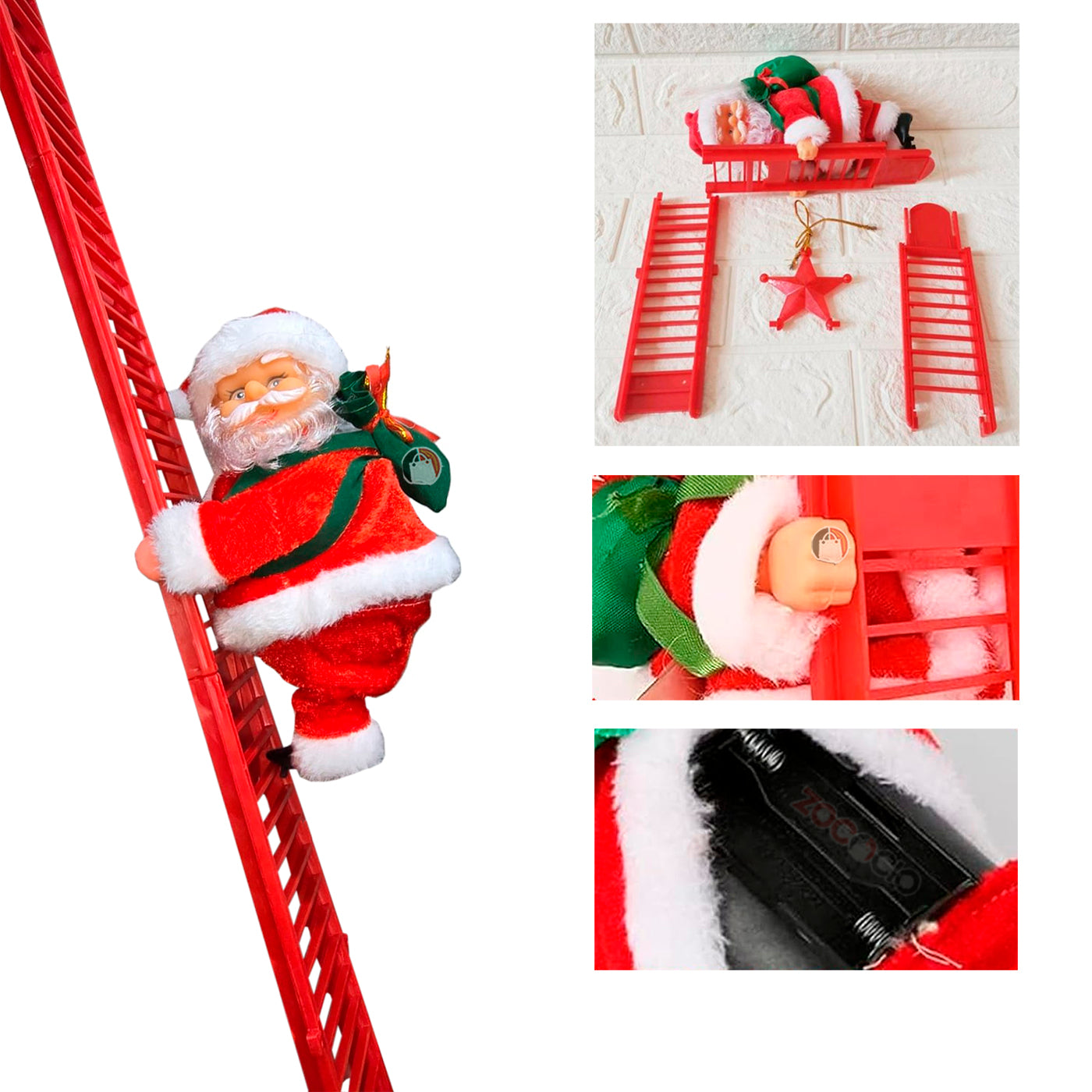 🎅🏻Papá Noel Animado con Escalera Musical🎅🏻