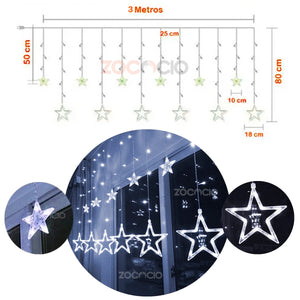 🎁🎅🏻Cortina de Luces Led Estrella 3 Metros🎅🏻🎁